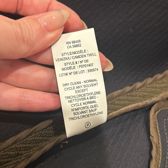 THEORY OLIVE GREEN TOPPER COAT SIZE XS - Picture 6 of 8